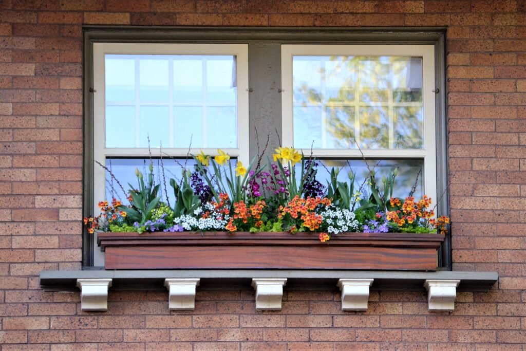Think Out Of The Box With Creative Window Well Decoration Ideas colorful flowers planted in a window box 2023 11 27 04 51 06 utc