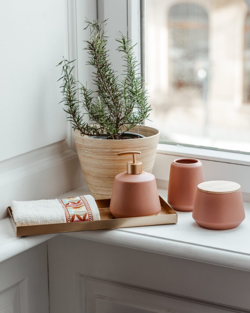 Terracotta Bathroom Ideas: A Fresh Look For Your Bathroom vertical shot of rosemary plant and ceramic bathro 2023 11 27 05 01 39 utc